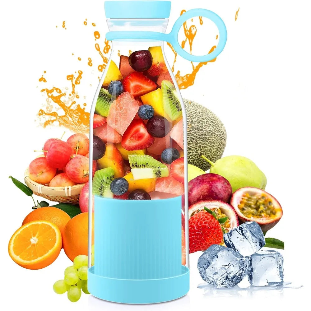 420ml Portable Battery-Operated Blender for Smoothies and Juices, USB Rechargeable Personal Blender