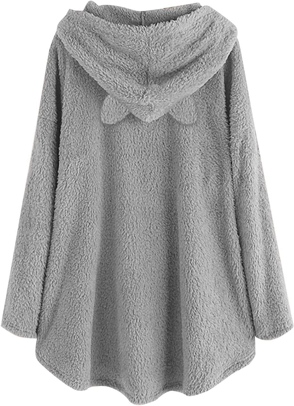 Cute Hoodies for Teens Girls Full Zip Up,Pockets Womens Fleece Hoodie with Bunny Ears Solid Jacket Fuzzy Long Sleeve Coat Hooded Sweatshirt Rabbit Kawaii Aesthetic Fairy Core Pure Plain Brown