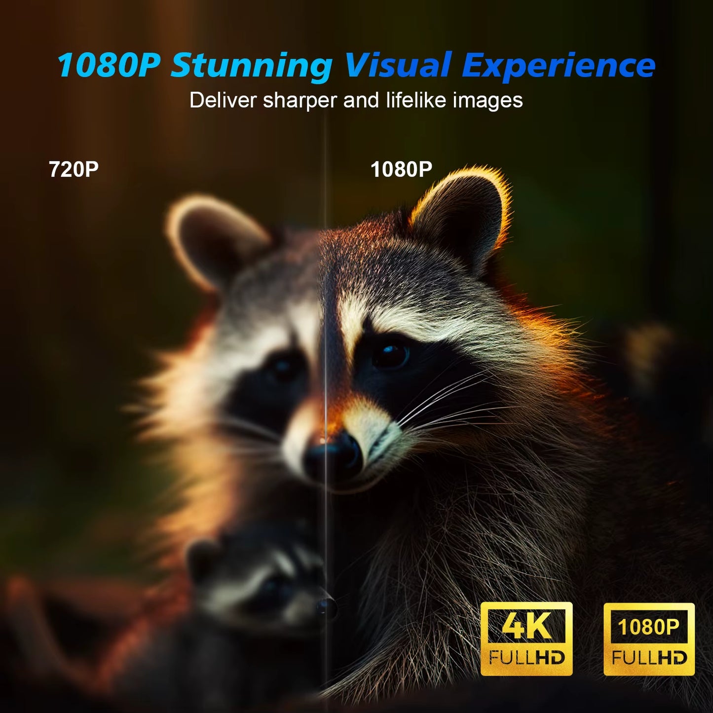4K Smart Projector with Android 11, 580 ANSI Lumens, 1920x1080P Full HD, WiFi 6, Bluetooth 5.0, Allwinner H713, Voice Control for Home Theater
