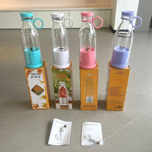 420ml Portable Battery-Operated Blender for Smoothies and Juices, USB Rechargeable Personal Blender