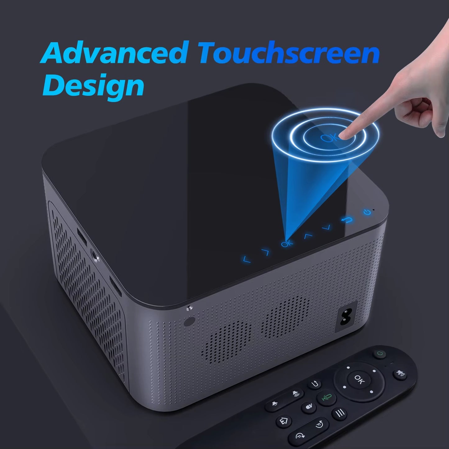 4K Smart Projector with Android 11, 580 ANSI Lumens, 1920x1080P Full HD, WiFi 6, Bluetooth 5.0, Allwinner H713, Voice Control for Home Theater